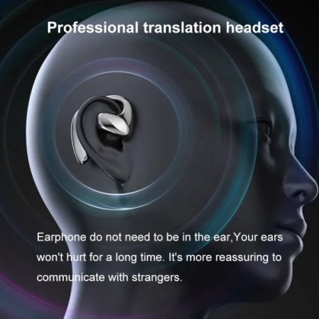 M8 High-quality wireless Translator earbuds,144 Language Translator Bluetooth 5.3 Instant Voice Translation Device with APP, Supports Calls, Music, Smart Touch Screen Portable translation headset