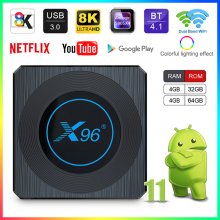 2022 X96X4 4gb 64gb Amlogic S905X4 Tv Box Android 11 2.4G/5G Wifi Smart Tv Box Android Wifi 1000M Media Player 8k X96X4 Ship from france