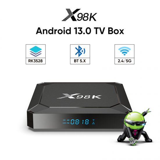 X98k RK3528A 8k tv box android13.0 wifi6 HDR10+ BT5.0 H.265 smart tv box 4GB RAM 32GB ROM media player