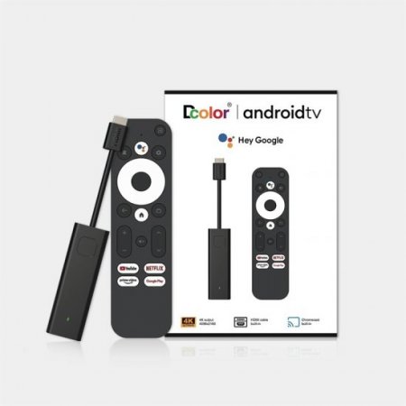 DCOLOR TV STICK Android 11.0 Amlogic S905Y4-B Google Certified Smart Tv Stick 4K HDR 2GB 16GB 2.4g&5g wifi BT5.0 media stick